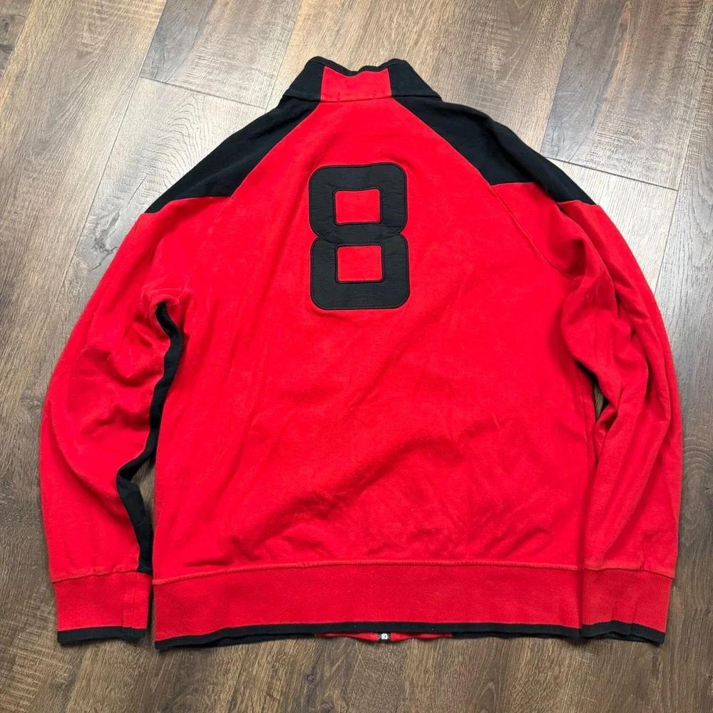Polo Ralph Lauren Men's XL Red Black Big Pony Team Polo 8 Full Zip Jacket